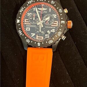 Breitling Black and Orange Chronograph Watch